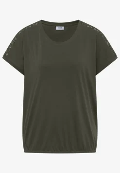 Shirt met overhangende schouders en kanten details