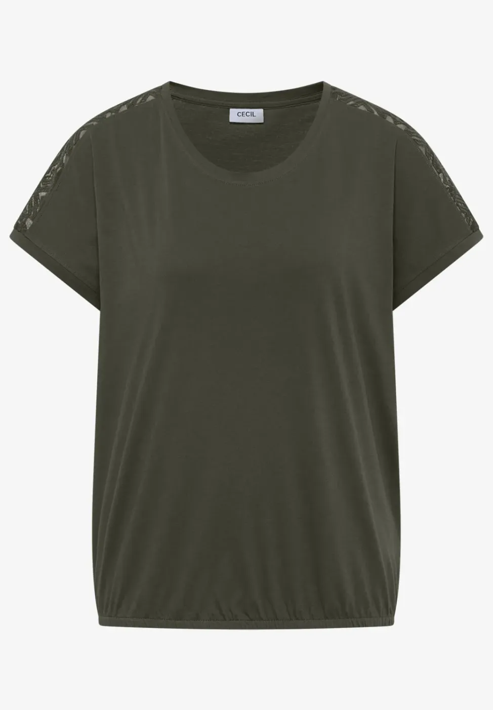 Shirt met overhangende schouders en kanten details