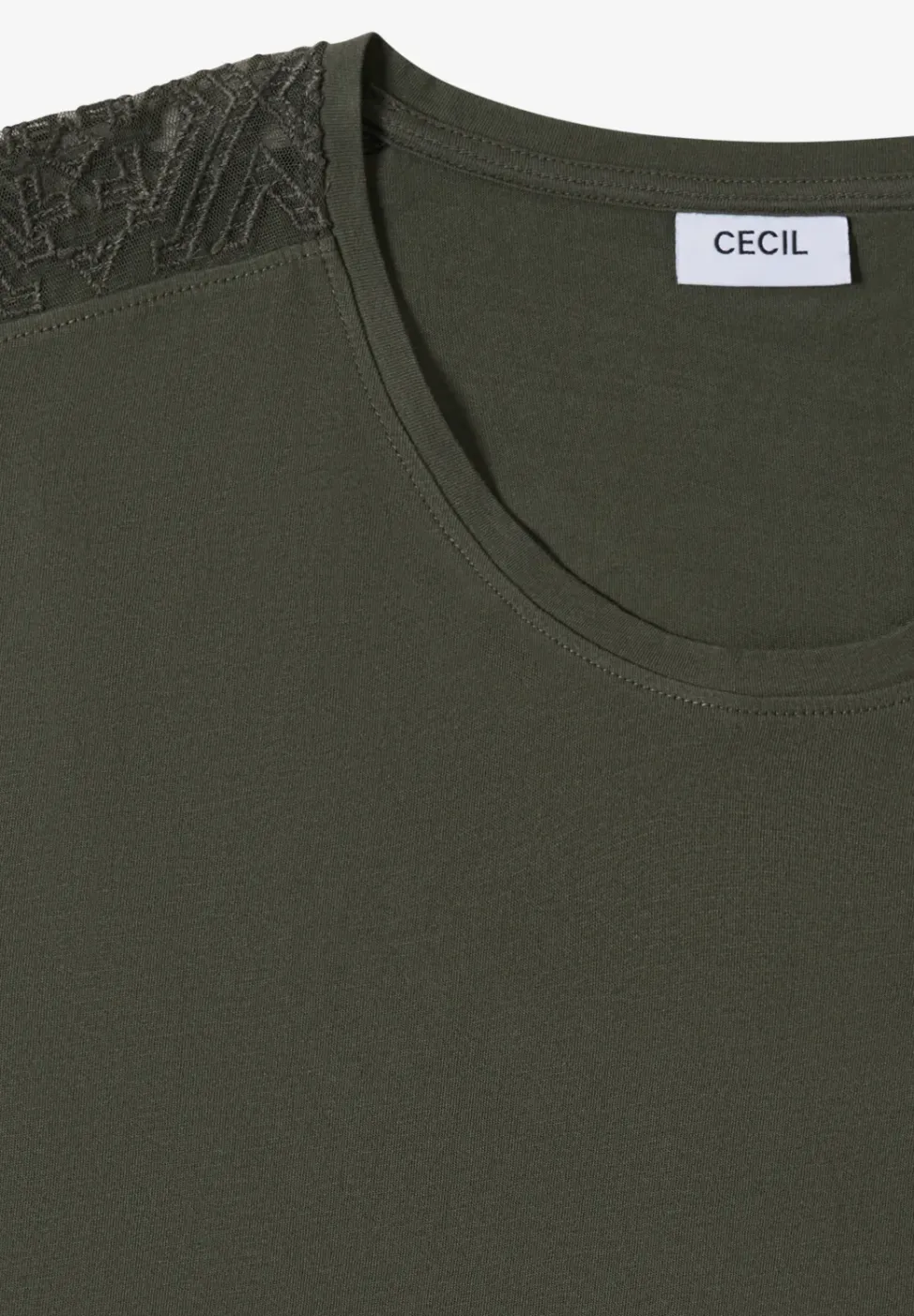 Shirt met overhangende schouders en kanten details