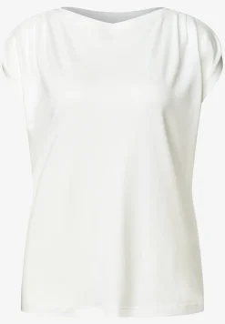 Shirt met overhangende schouders en rimpels