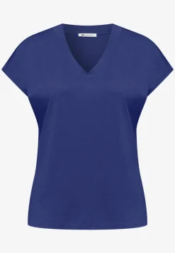 Shirt met overhangende schouders en V-hals