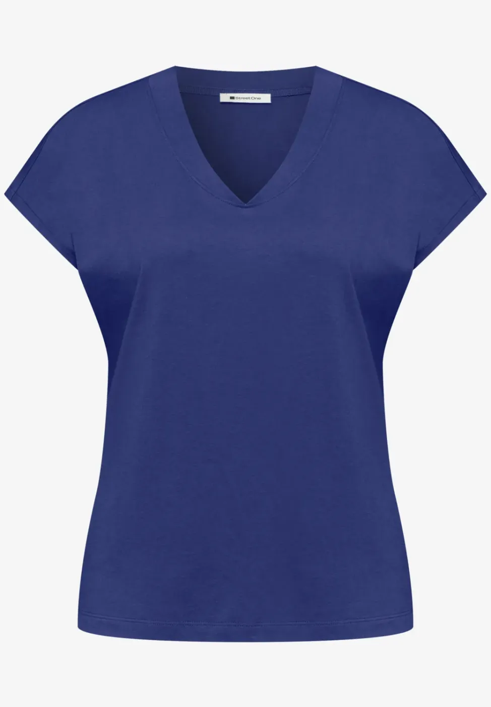 Shirt met overhangende schouders en V-hals