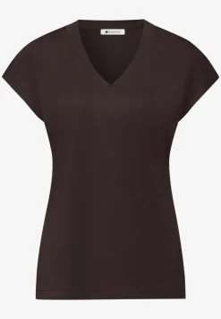 Shirt met overhangende schouders en V-hals