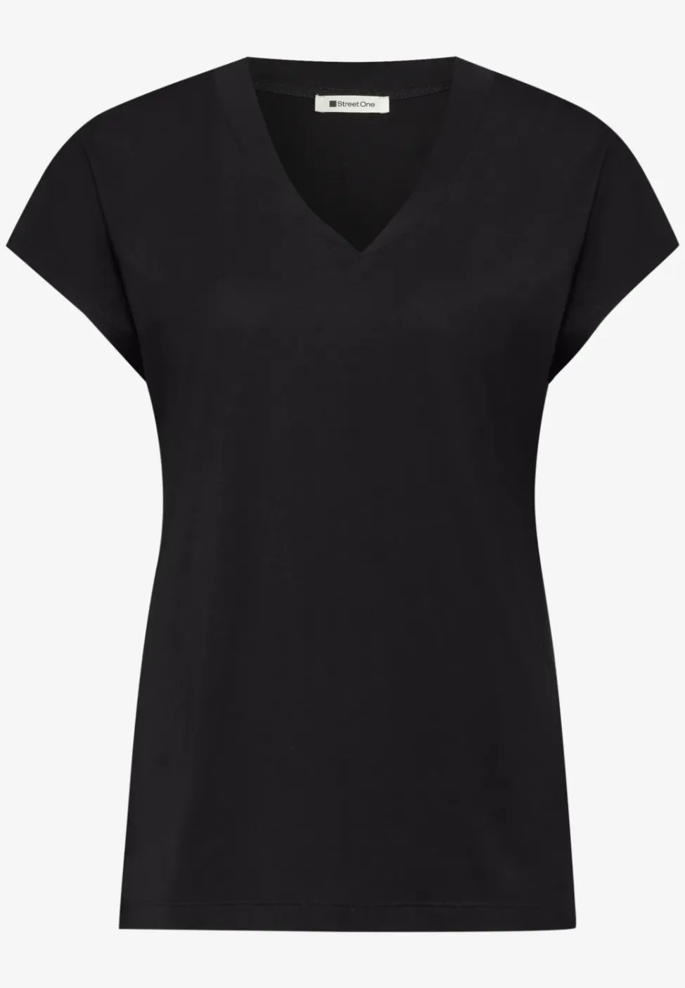 Shirt met overhangende schouders en V-hals
