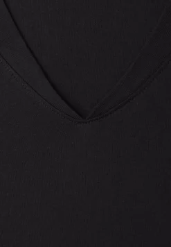 Shirt met overhangende schouders en V-hals