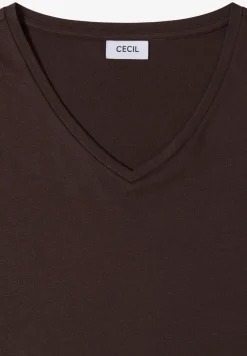 Shirt met overhangende schouders en V-hals