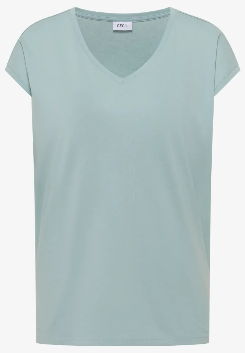 Shirt met overhangende schouders en V-hals