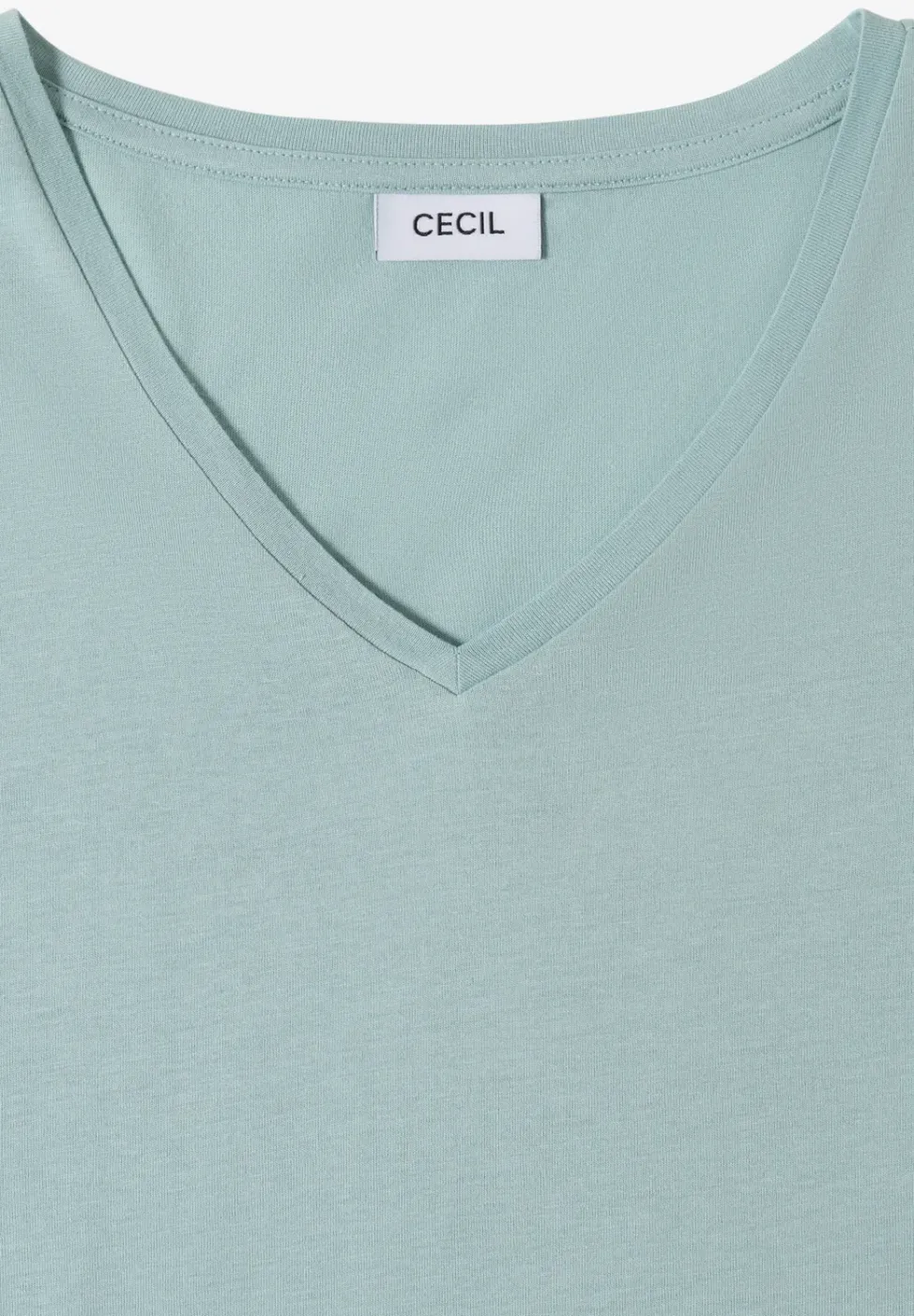 Shirt met overhangende schouders en V-hals
