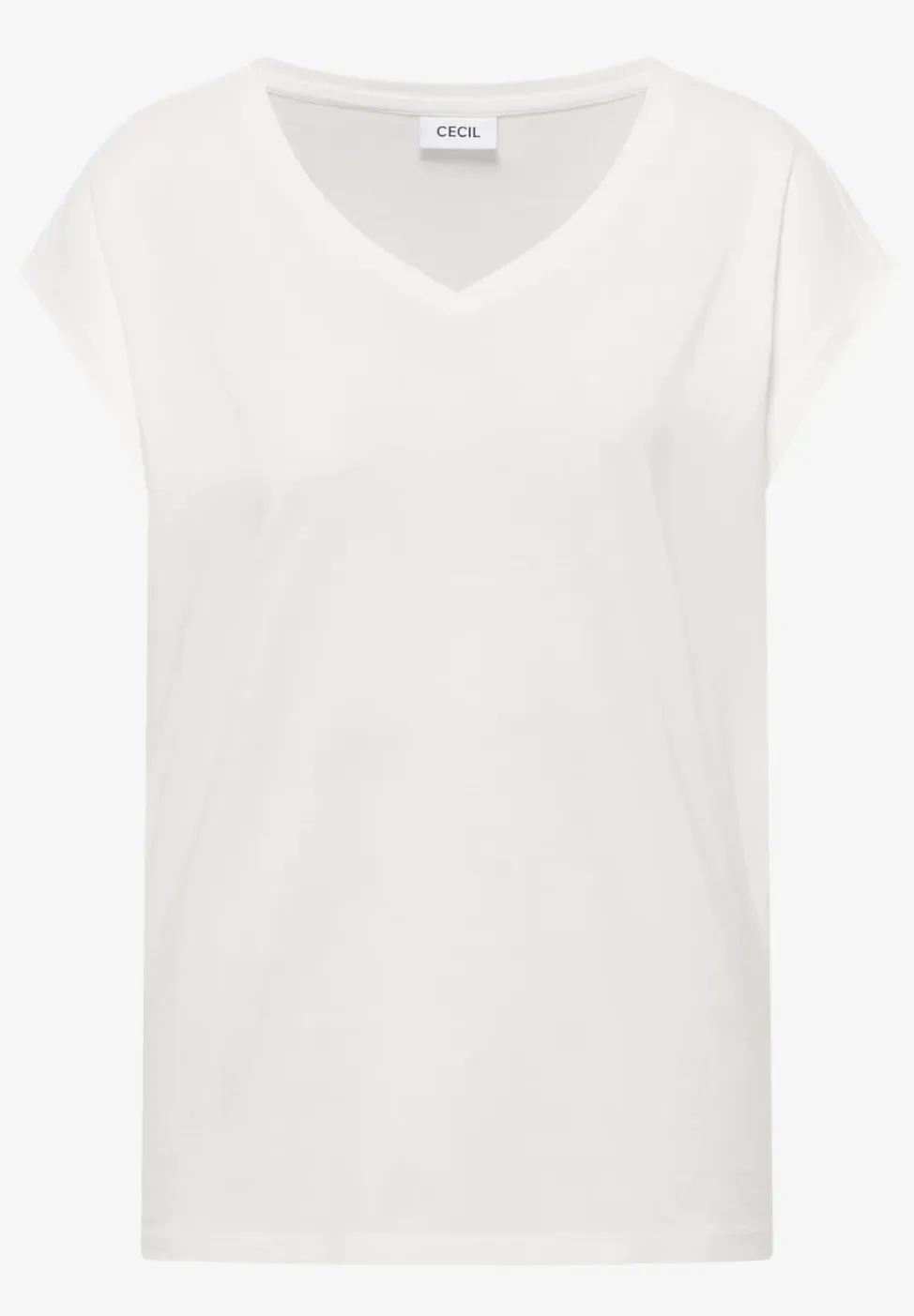 Shirt met overhangende schouders en V-hals