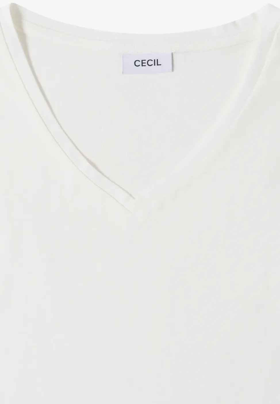 Shirt met overhangende schouders en V-hals