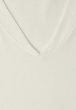 Shirt met overhangende schouders en V-hals