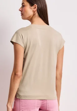 Shirt met overhangende schouders en V-hals