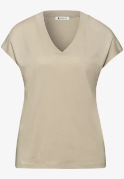 Shirt met overhangende schouders en V-hals