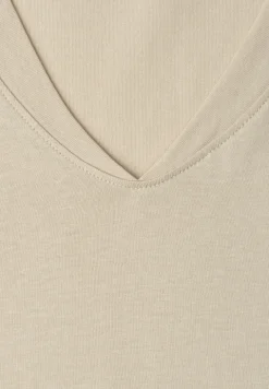 Shirt met overhangende schouders en V-hals