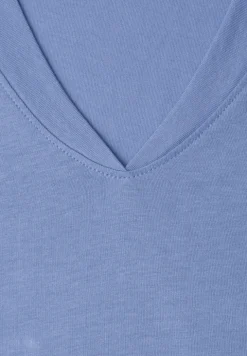 Shirt met overhangende schouders en V-hals