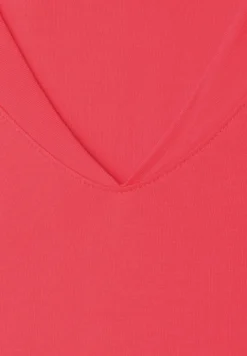 Shirt met overhangende schouders en V-hals