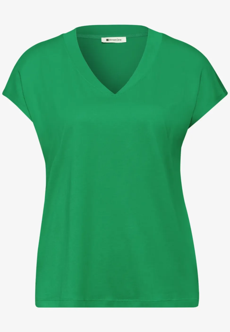 Shirt met overhangende schouders en V-hals