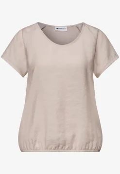 Shirt met overhangende schouders in een structuurmix