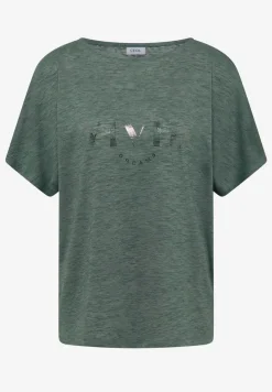 Shirt met overhangende schouders in linnenlook