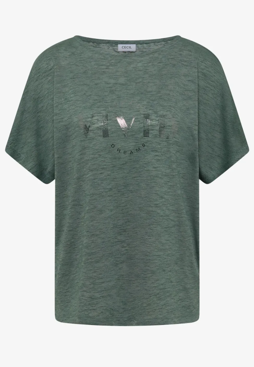 Shirt met overhangende schouders in linnenlook