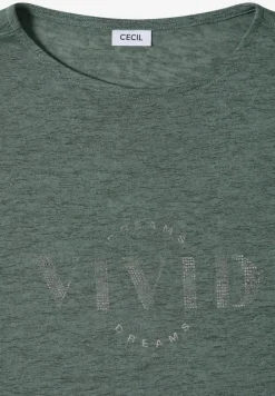 Shirt met overhangende schouders in linnenlook