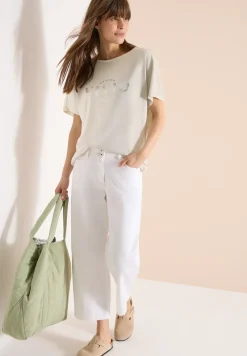 Shirt met overhangende schouders in linnenlook