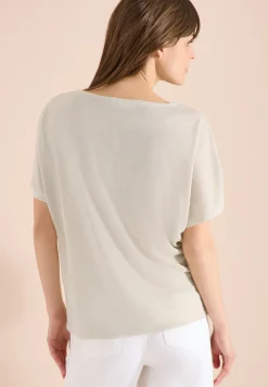 Shirt met overhangende schouders in linnenlook