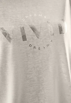 Shirt met overhangende schouders in linnenlook