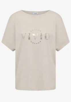 Shirt met overhangende schouders in linnenlook