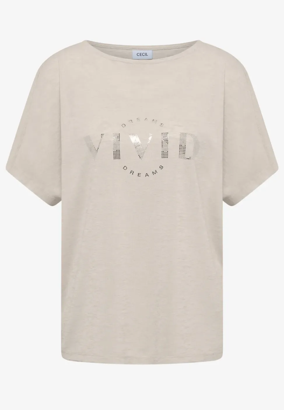 Shirt met overhangende schouders in linnenlook