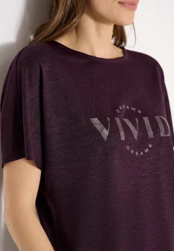 Shirt met overhangende schouders in linnenlook