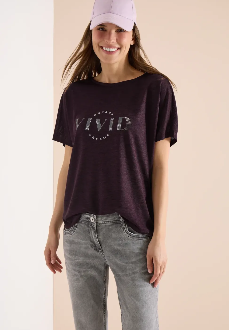 Shirt met overhangende schouders in linnenlook