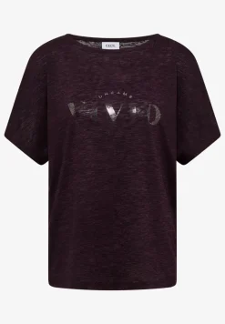 Shirt met overhangende schouders in linnenlook