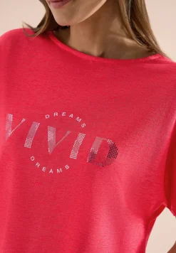 Shirt met overhangende schouders in linnenlook