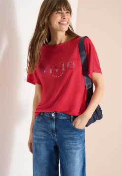 Shirt met overhangende schouders in linnenlook
