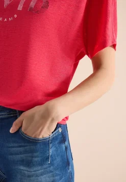 Shirt met overhangende schouders in linnenlook