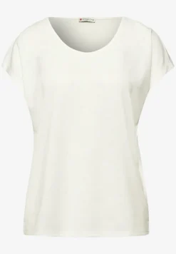 Shirt met overhangende schouders in linnenlook