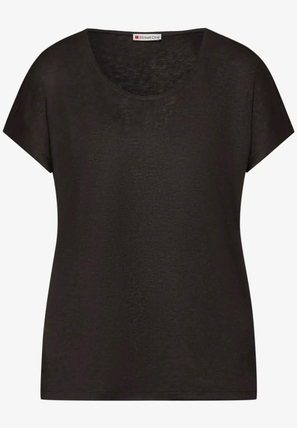 Shirt met overhangende schouders in linnenlook