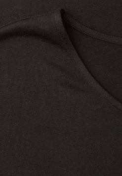 Shirt met overhangende schouders in linnenlook