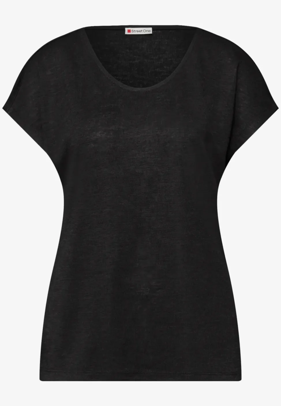 Shirt met overhangende schouders in linnenlook