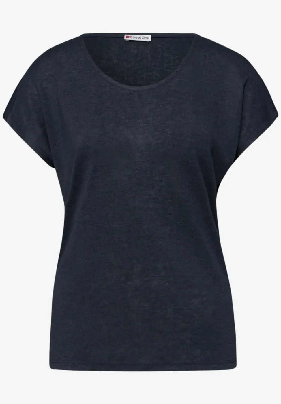 Shirt met overhangende schouders in linnenlook