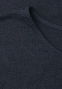 Shirt met overhangende schouders in linnenlook
