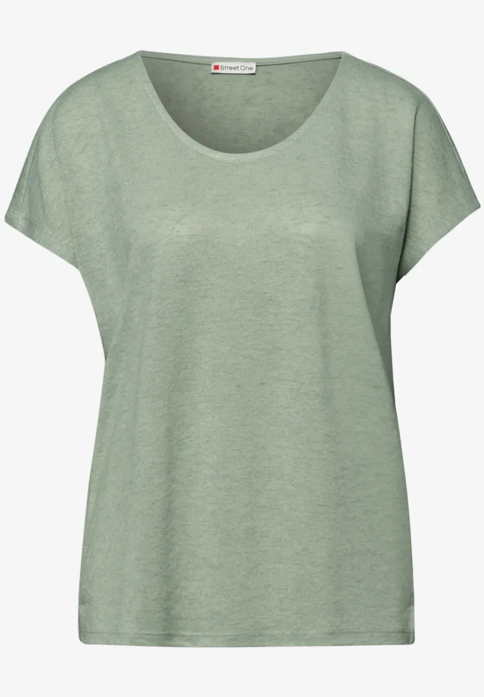Shirt met overhangende schouders in linnenlook