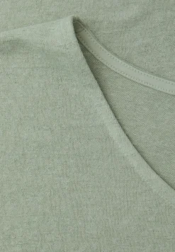 Shirt met overhangende schouders in linnenlook