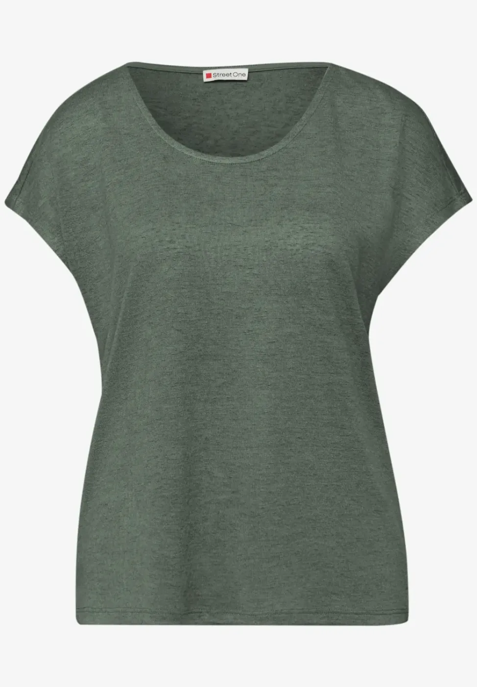Shirt met overhangende schouders in linnenlook