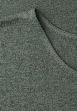Shirt met overhangende schouders in linnenlook