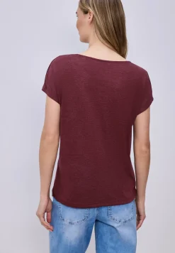Shirt met overhangende schouders in linnenlook