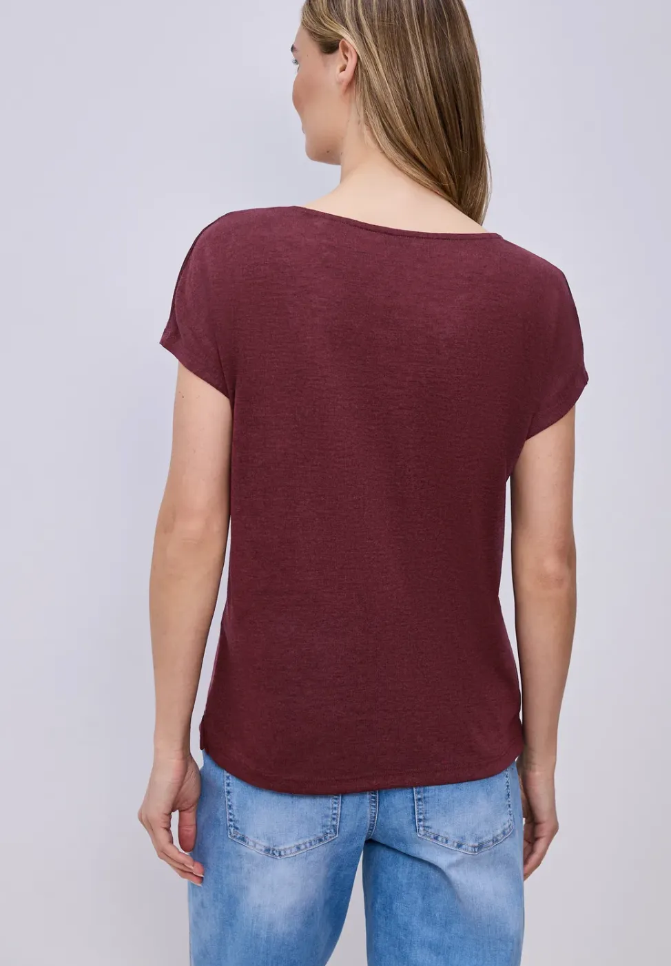 Shirt met overhangende schouders in linnenlook