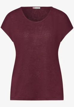 Shirt met overhangende schouders in linnenlook
