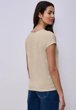 Shirt met overhangende schouders in linnenlook